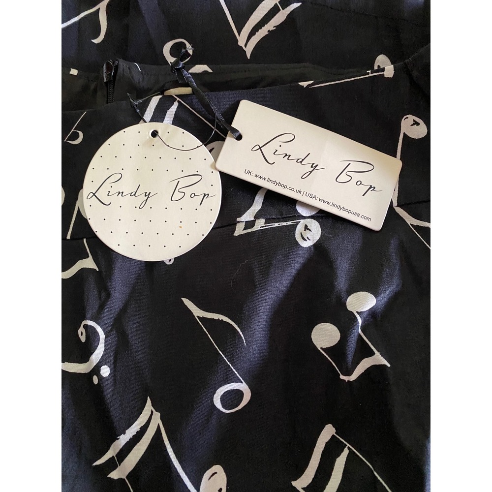 Lindy Bop Musical Note Print Vintage Swing Dress Black White Retro Rockabilly 12 - Picture 12 of 12